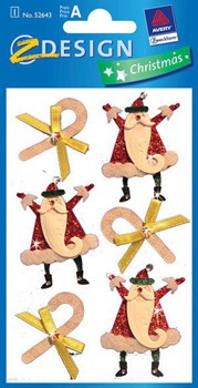 Z-Design 52643, Christmas - Collage Geschenk Sticker, Motiv Niko+Stab, 1 Bogen