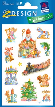 Z-Design 52655, Christmas - Weihnachten Papier Sticker Nostalgische Weihnachten, 3 Bogen