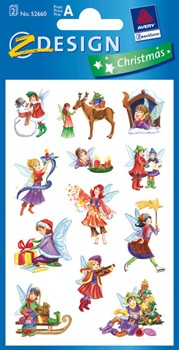 Z-Design 52660, Christmas - Weihnachten Papier Sticker Weihnachtselfen beglimmert, 2 Bogen