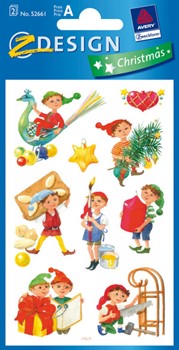 Z-Design 52661, Christmas - Weihnachten Papier Sticker Weihnachts-Werkstatt beglimmert, 2 Bogen
