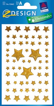 Z-Design 52662, Christmas - Weihnachten Crystal Sticker Sterne gold, 1 Bogen