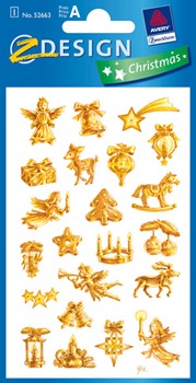 Z-Design 52663, Christmas - Crystal Sticker, WE-Marken, gold, 1 Bogen