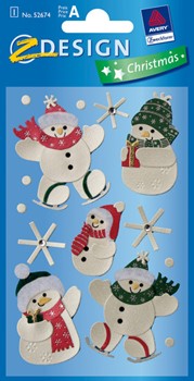 Z-Design 52674, Christmas - Weihnachten Collage Sticker Schneemann Leder, 1 Bogen
