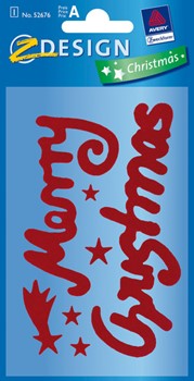 Z-Design 52676, Christmas - Weihnachten Samt Sticker Merry Christmas, 1 Bogen