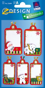 Z-Design 52684, Christmas - Weihnachten Geschenke Sticker Niko + Bär Glitter, 1 Bogen