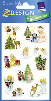 Z-Design 52707, Christmas - Weihnachten Papier Sticker Nostalgische Engel + Kinder, 3 Bogen