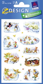 Z-Design 52708, Christmas - Weihnachten Papier Sticker See-Winterlandschaft, 3 Bogen