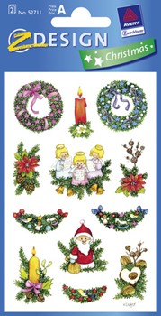 Z-Design 52711, Christmas - Weihnachten Papier Sticker Dekozweige geprägt, 2 Bogen