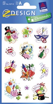 Z-Design 52714, Christmas - Weihnachten Papier Sticker Syvesternacht beglimmert, 2 Bogen
