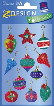 Z-Design 52715, Christmas - Weihnachten Papier Sticker Zauberkugeln beglimmert, 2 Bogen