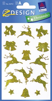 Z-Design 52721, Christmas - Weihnachten Effektfolie Hirsch + Ornament gold, 1 Bogen
