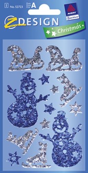 Z-Design 52723, Christmas - Weihnachten Glitter Sticker Schneemann, 1 Bogen