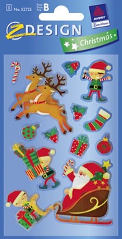 Z-Design 52725, Christmas - Weihnachten Collage Sticker Schlitten Elfe, 1 Bogen