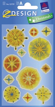 Z-Design 52729, Christmas - Weihnachten Glamour Sticker Sterne, 1 Bogen