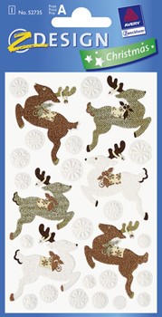 Z-Design 52735, Christmas - Weihnachten Soft Sticker Rentier Niko Baum, 1 Bogen