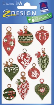 Z-Design 52736, Christmas - Weihnachten Soft Sticker Kugeln, 1 Bogen