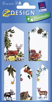 Z-Design 52737, Christmas - Weihnachten Geschenke Sticker Tiere, 1 Bogen