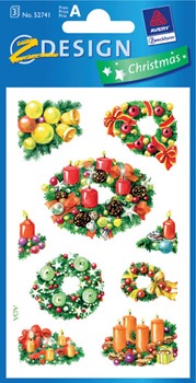 Z-Design 52741, Christmas - Papier Sticker, Adventskranz, 3 Bogen