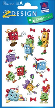 Z-Design 52745, Christmas - Papier Sticker, Geschenke, beglimmert, 2 Bogen