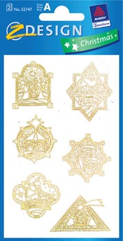 Z-Design 52747, Christmas - Papier Sticker, Krippe, geprägt, 2 Bogen