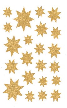 Z-Design 52856, Christmas - Fensterschmuck klein Weihnachten Motiv Sterne mit Goldglimmer, 1 Bogen