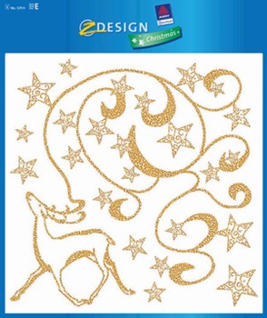 Z-Design 52934, Christmas - Weihnachten Fensterschmuck Hirsch gold, 1 Bogen