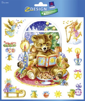 Z-Design 52935, Christmas - Weihnachten Fensterschmuck Weihnachts-Bär beglimmert, 1 Bogen