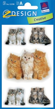 Z-Design 53298, Creative - Sticker aus bunt bedrucktem Papier Motiv Katzenfotos, 3 Bögen