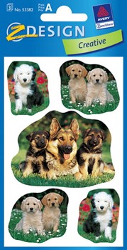 Z-Design 53382, Creative - Sticker aus bunt bedrucktem Papier Motiv Hundefotos, 3 Bögen