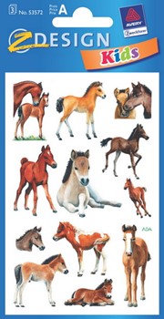 Z-Design 53572, Kids - Sticker aus bunt bedrucktem Papier für Kids Motiv Fohlen, 3 Bögen