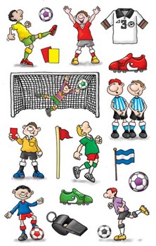 Z-Design 53599, Kids - Papier Sticker, Motiv Fußballspieler, 3 Bogen