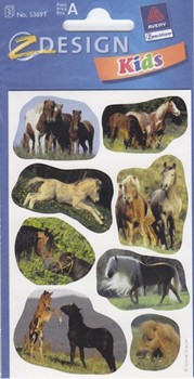 Z-Design 53691, Kids - Papier Sticker, Motiv Wildpferdefotos, 3 Bogen