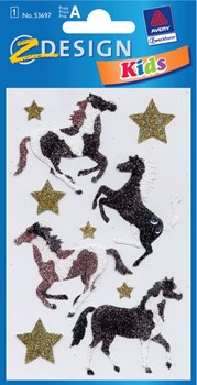 Z-Design 53697, Kids - Papier Sticker, Motiv Pferde, 1 Bogen