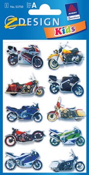 Z-Design 53750, Kids - 3D-Sticker für Kids aus geprägter Folie Motiv Motorräder, 1 Bogen