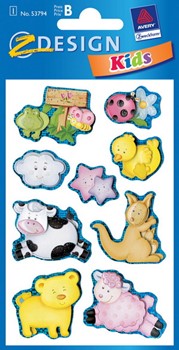 Z-Design 53794, Kids - 3D-Sticker für Kids aus diversen Papierschichten Motiv Collage I, 1 Bogen