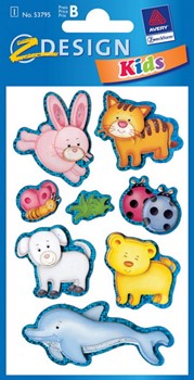 Z-Design 53795, Kids - 3D-Sticker für Kids aus diversen Papierschichten Motiv Collage II, 1 Bogen