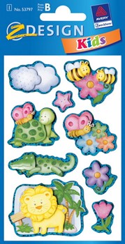 Z-Design 53797, Kids - 3D-Sticker für Kids aus diversen Papierschichten Motiv Collage IV, 1 Bogen