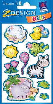 Z-Design 53799, Kids - 3D-Sticker für Kids aus diversen Papierschichten Motiv Collage VI, 1 Bogen