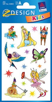 Z-Design 53843, Kids - Papier Sticker, Motiv liebl. Zauber, beglimmert, 2 Bogen