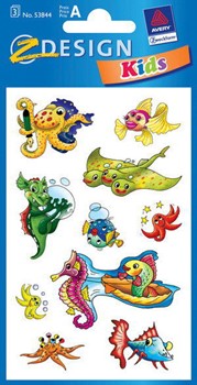 Z-Design 53844, Kids - Papier Sticker, Motiv Meereszauber, 3 Bogen
