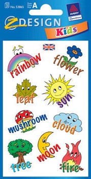 Z-Design 53865, Kids - Englisch-Lern-Sticker, Motiv Umwelt, 3 Bogen