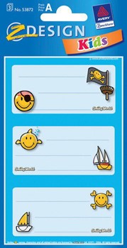 Z-Design 53872, School - Buchetiketten, Motiv Smiley Boys, 3 Bogen
