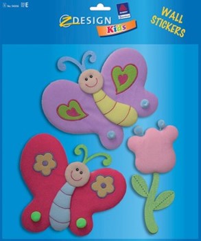 Z-Design 54006, Kids - 3D Plüsch-Wandsticker, Motiv Schmetterlinge, 1 Bogen