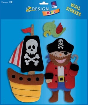 Z-Design 54007, Kids - 3D Plüsch-Wandsticker, Motiv Piraten, 1 Bogen