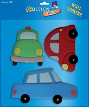 Z-Design 54008, Kids - 3D Plüsch-Wandsticker, Motiv Autos, 1 Bogen