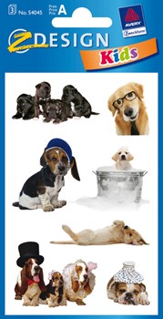 Z-Design 54045, Kids - Papier Sticker, Motiv Tierbaby Hund, 3 Bogen