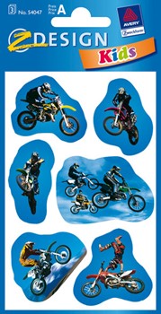 Z-Design 54047, Kids - Papier Sticker, Motiv Motorcross, 3 Bogen