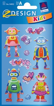 Z-Design 54052, Kids - 3D Sticker, Motiv Roboter-Liebe, 1 Bogen