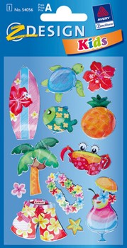 Z-Design 54056, Kids - 3D Sticker, Motiv Hawaii, 1 Bogen