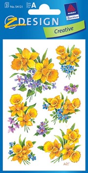 Z-Design 54121, Creative - Sticker aus bunt bedrucktem Papier Motiv Osterglocken, 3 Bögen
